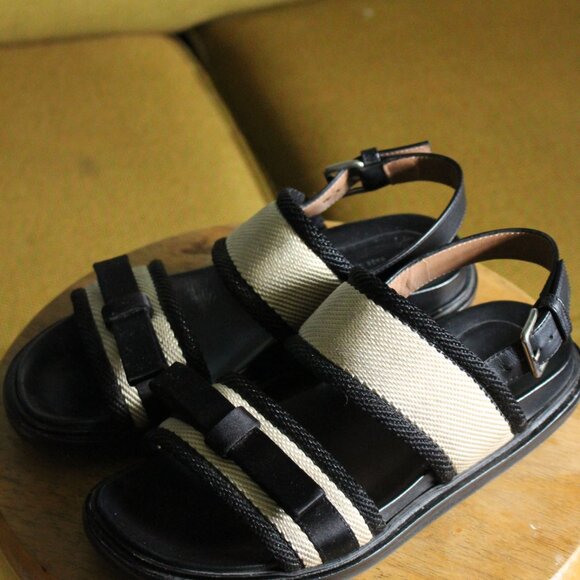 Marni cream and black woven sandals with satin bow detail Sz 8 - Picture 4 of 9
